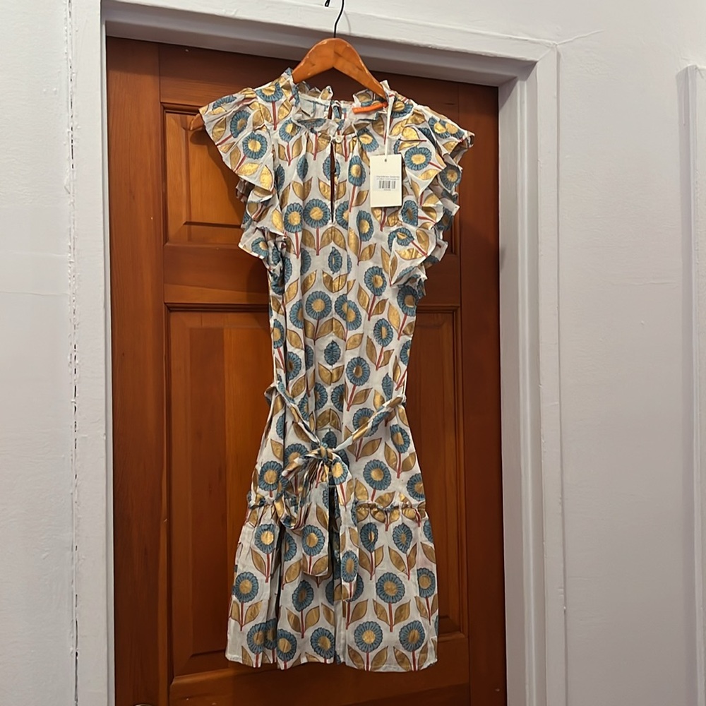 Oliphant Flirty Ruffle Hem Mini Dress